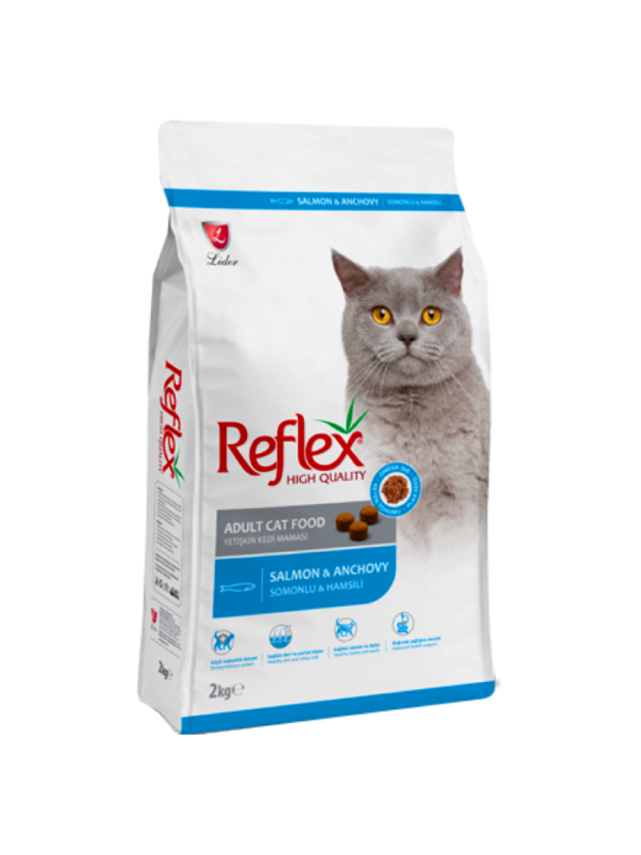 Товар: Reflex для взрослых кошек с лососем и анчоусами, 2кг