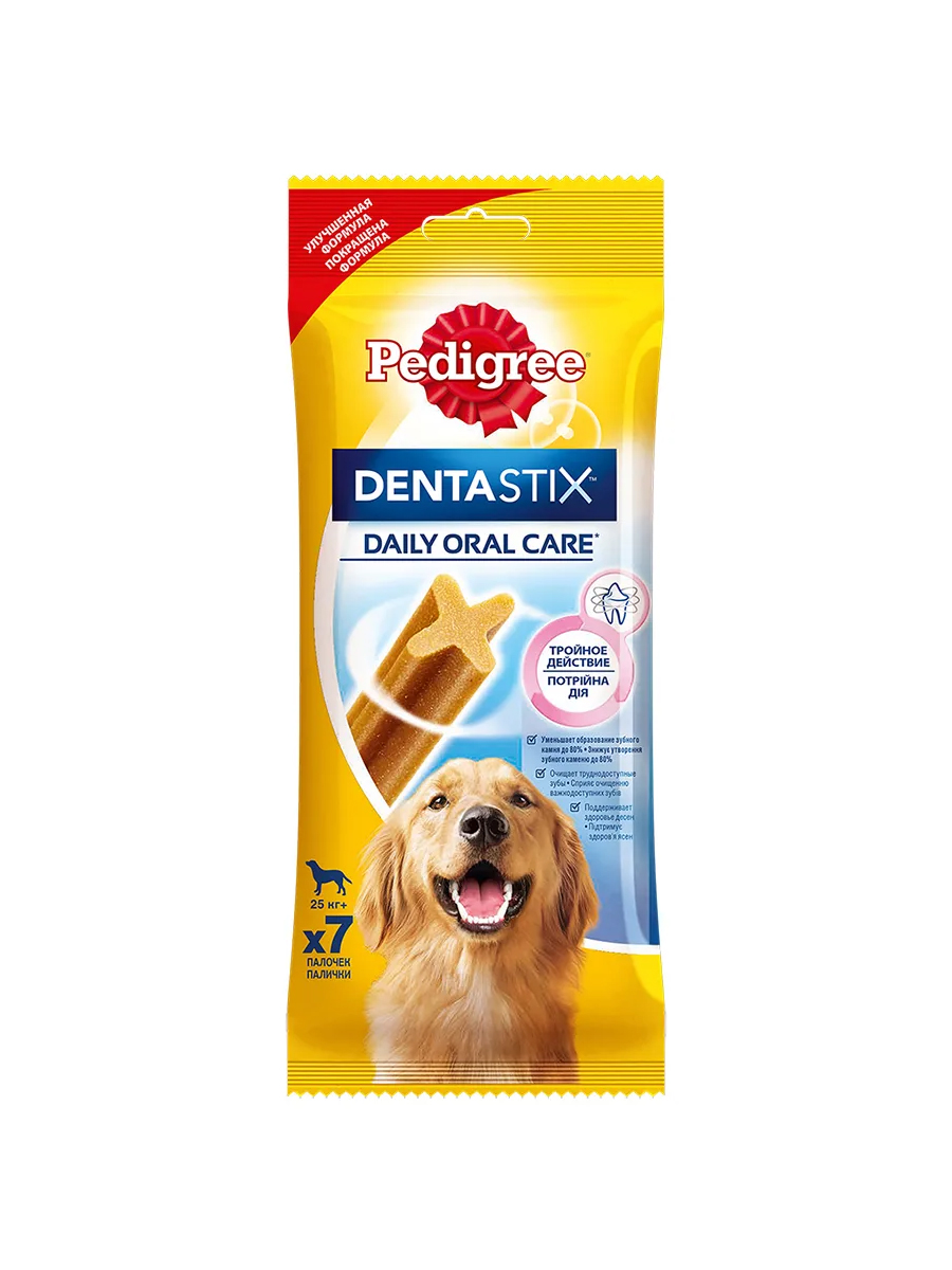 Товар: Pedigree Лакомство для собак - Denta Stix по уходу за зубами (25кг+) 7x270г