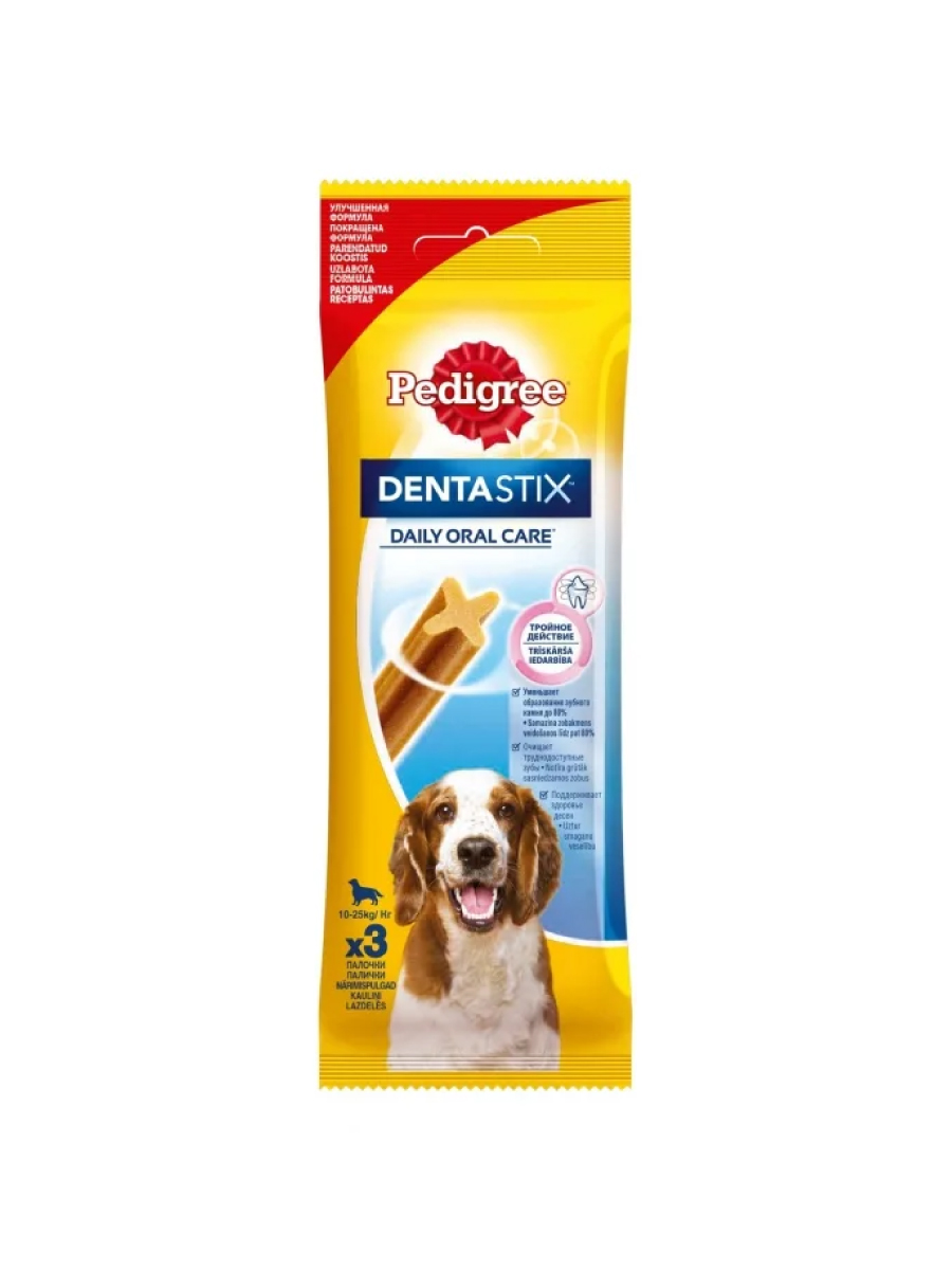 Товар: Pedigree Лакомство для собак - Denta Stix по уходу за зубами (10-25кг) 3x77г