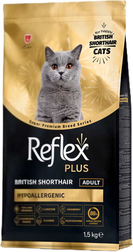 Товар: Reflex plus сухой корм для взрослых кошек британских пород 1.5кг
