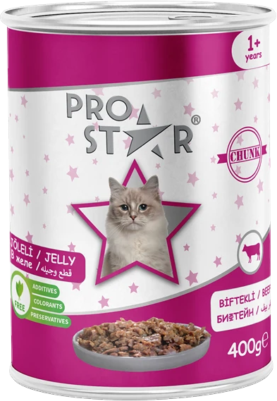 Товар: Prostar влажный корм для взрослых кошек с говядиной в желе 400гр