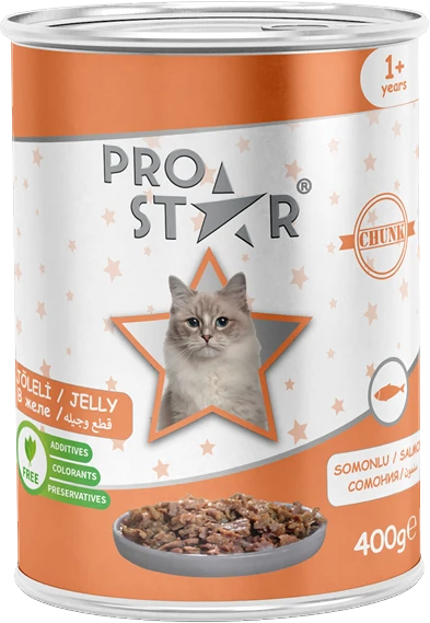 Товар: Prostar влажный корм для взрослых кошек с лососем в желе 400гр