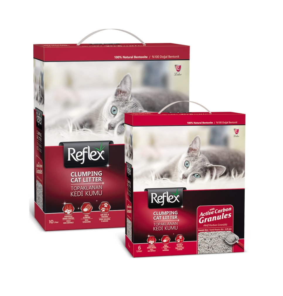 Товар: Reflex наполнитель для кошек комкующийся с углем 6л
